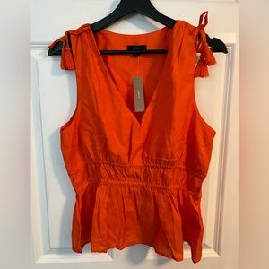 NEW J. Crew Tie Shoulder Peplum Top